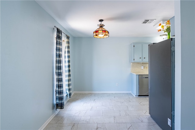 view of unfurnished dining area