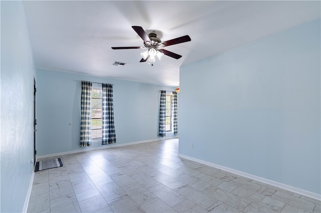 empty room with ceiling fan