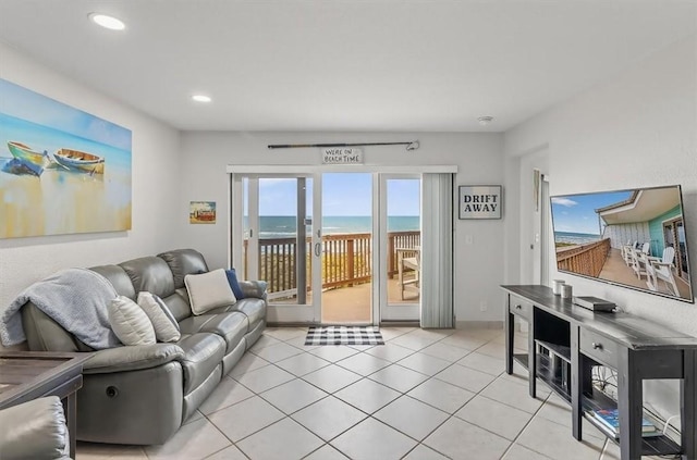 5973 State Highway 361 Unit 436, Port Aransas, TX 78373 - living area with recessed lighting and light tile patterned flooring