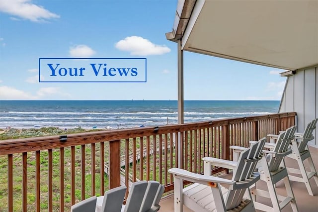 5973 State Highway 361 Unit 436, Port Aransas, TX 78373 - wooden terrace with view of water and beach