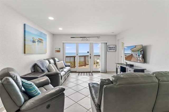 5973 State Highway 361 Unit 436, Port Aransas, TX 78373 - living area with light tile patterned floors and recessed lighting