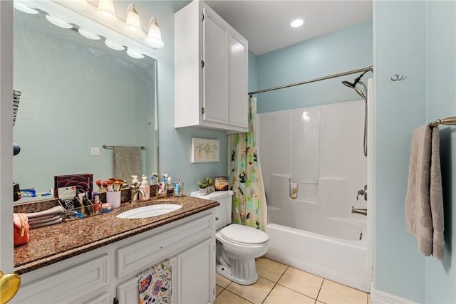 6001 King Trl, Corpus Christi, TX 78414 - bathroom featuring tile patterned floors, vanity, and shower / bath combo