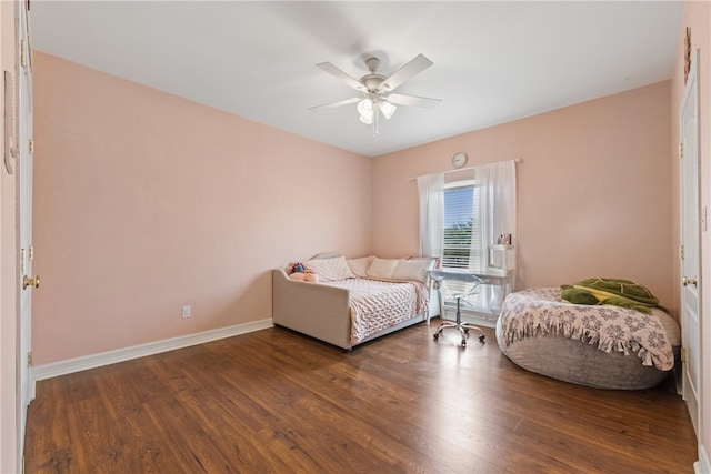 6001 King Trl, Corpus Christi, TX 78414 - bedroom featuring wood finished floors and ceiling fan