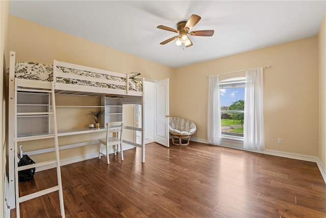 6001 King Trl, Corpus Christi, TX 78414 - bedroom with wood finished floors and ceiling fan