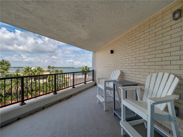 balcony with a water view