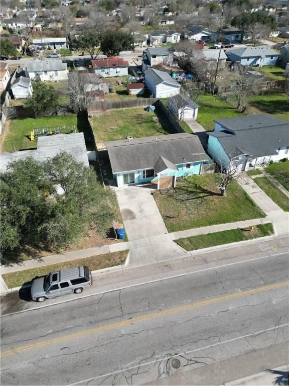 drone / aerial view with a residential view