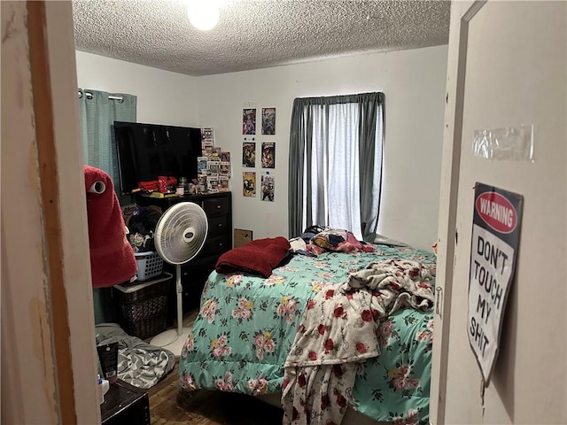 bedroom with a textured ceiling