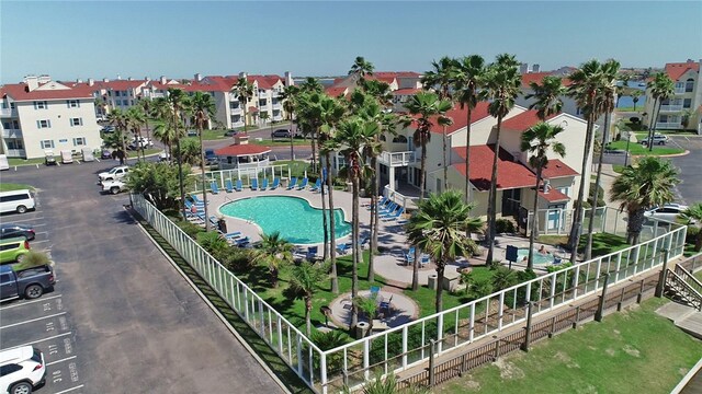 bird's eye view with a residential view