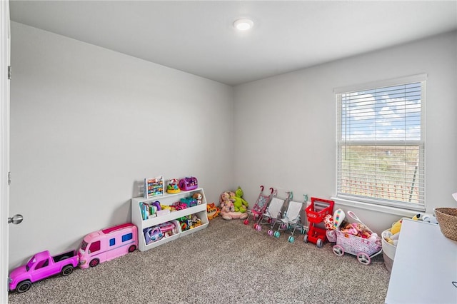 game room featuring carpet flooring