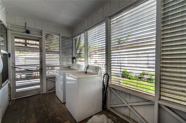 1522 Clodah Dr, Corpus Christi, TX 78404 - washroom with independent washer and dryer and dark wood-style floors