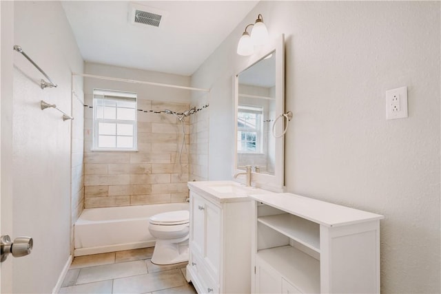 433 Pleiades Pl, Corpus Christi, TX 78418 - full bathroom featuring tile patterned floors, toilet, shower / tub combination, vanity, and baseboards