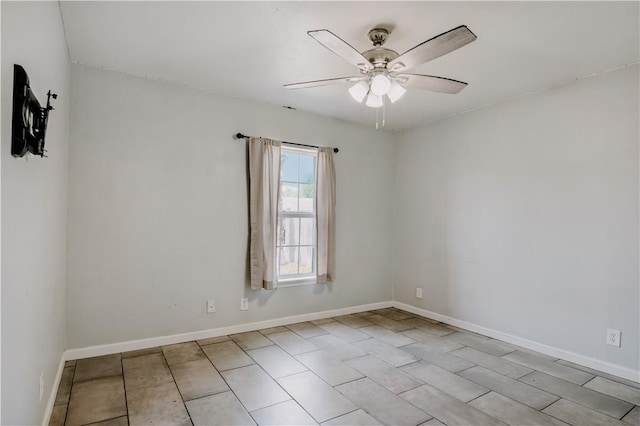 433 Pleiades Pl, Corpus Christi, TX 78418 - empty room featuring a ceiling fan, baseboards, and tile patterned flooring