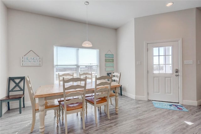 dining room featuring plenty of natural light and hardwood / wood-style floors