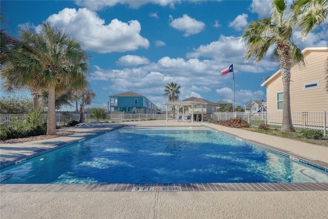 view of pool with a gazebo