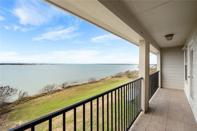 balcony with a water view