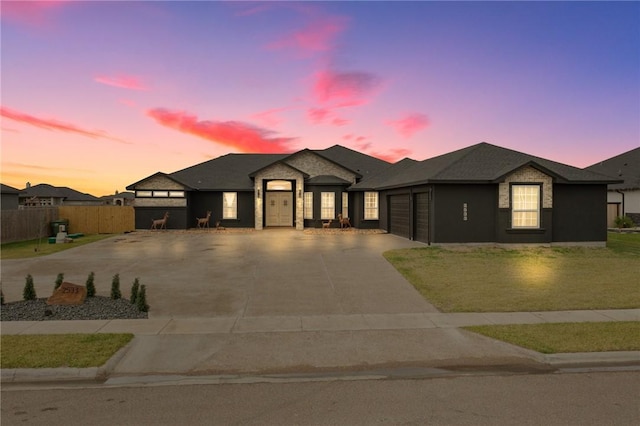 view of front of house with a garage