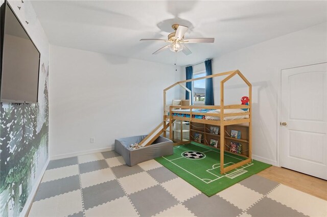 playroom with ceiling fan