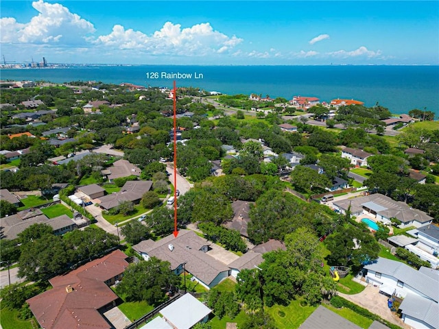 126 Rainbow Ln, Corpus Christi, TX 78411 - aerial view of property's location featuring a large body of water and nearby suburban area