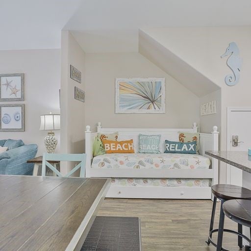 bedroom featuring hardwood / wood-style flooring