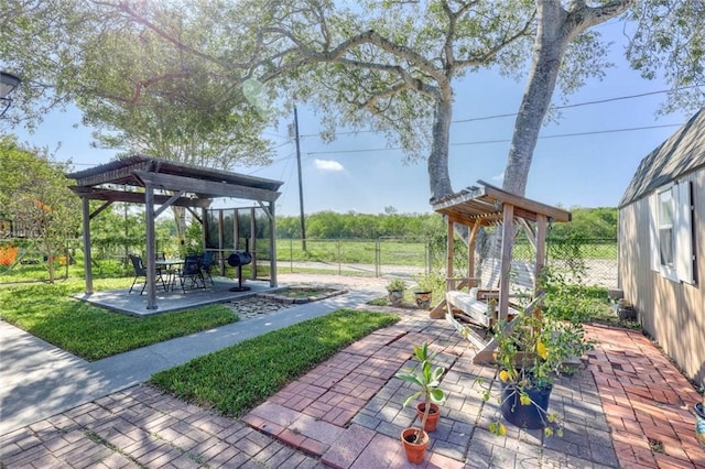 view of patio with a pergola