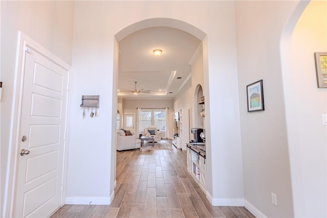 hallway featuring light hardwood / wood-style flooring