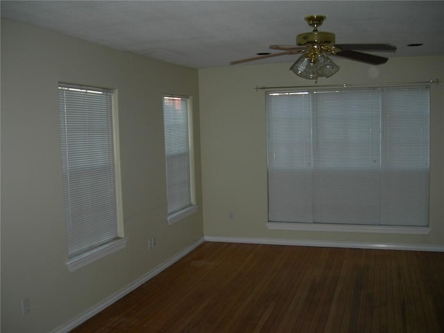 822 Indiana Ave, Corpus Christi, TX 78404 - unfurnished room featuring baseboards, a ceiling fan, and wood finished floors