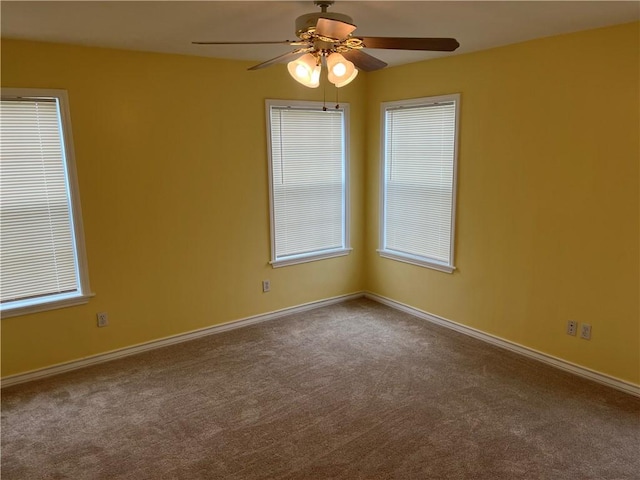 822 Indiana Ave, Corpus Christi, TX 78404 - empty room with carpet flooring, baseboards, and ceiling fan