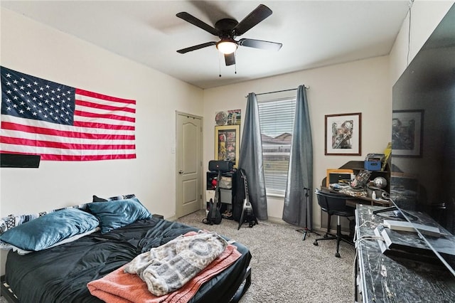 3137 Piranha Dr, Corpus Christi, TX 78414 - carpeted bedroom featuring ceiling fan