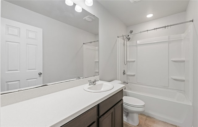 7525 Killebrew Dr, Corpus Christi, TX 78414 - full bathroom with vanity, tub / shower combination, and tile patterned floors