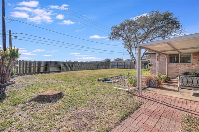 view of yard featuring a patio