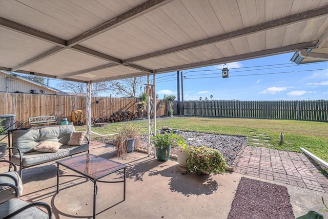 view of patio with outdoor lounge area