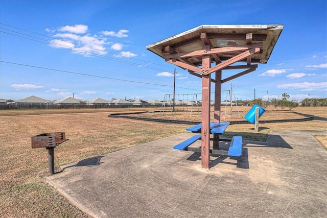 view of play area featuring a patio area