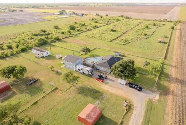 bird's eye view with a rural view