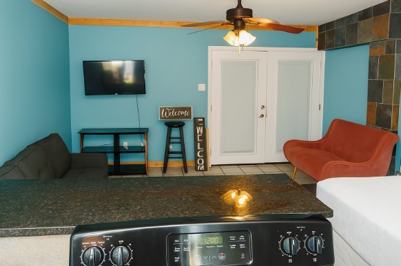 14300 S Padre Island Dr Unit 79, Corpus Christi, TX 78418 - living area with ceiling fan