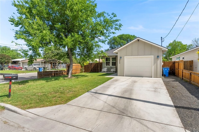 964 Allende St, Seguin, TX 78155 - single story home with concrete driveway, an attached garage, and board and batten siding