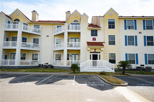 view of building exterior featuring central air condition unit