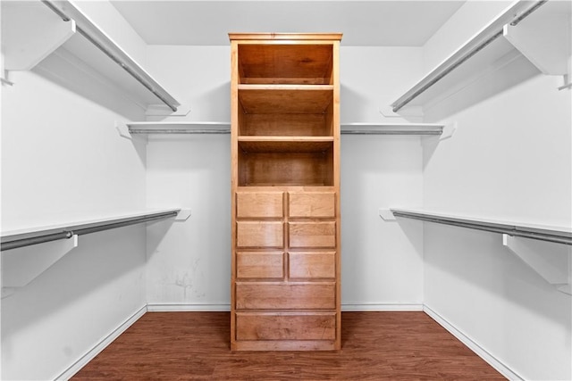 spacious closet with wood finished floors