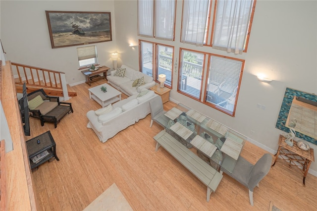 living room featuring hardwood / wood-style flooring