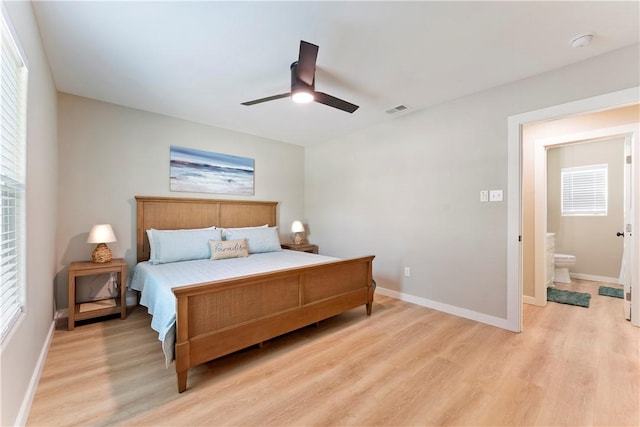 1233 Brentwood Dr, Corpus Christi, TX 78404 - bedroom featuring light wood-style flooring, baseboards, and ceiling fan
