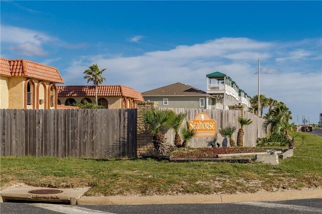 view of community sign