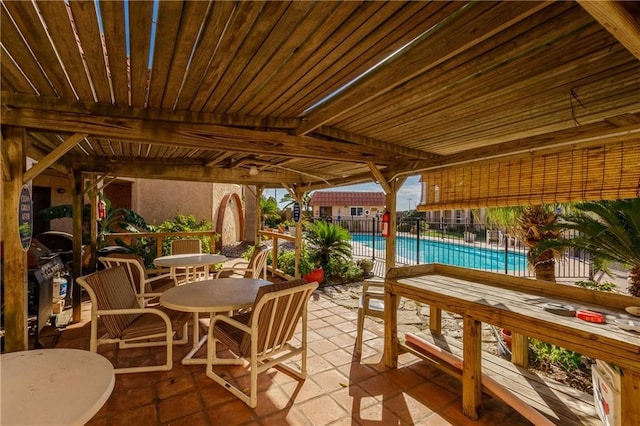 view of patio / terrace featuring a community pool