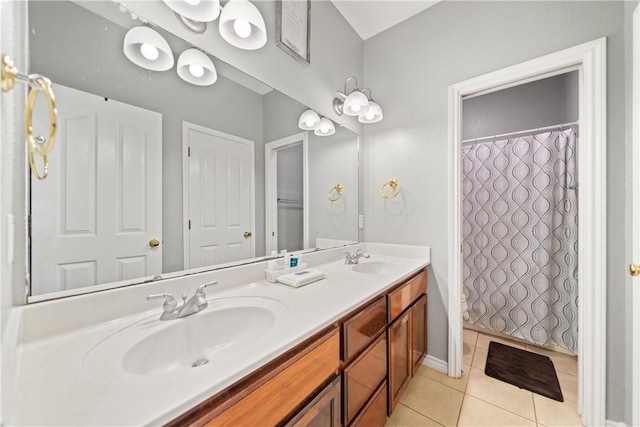 4518 Mars Hill Dr, Corpus Christi, TX 78413 - bathroom with tile patterned flooring and double vanity