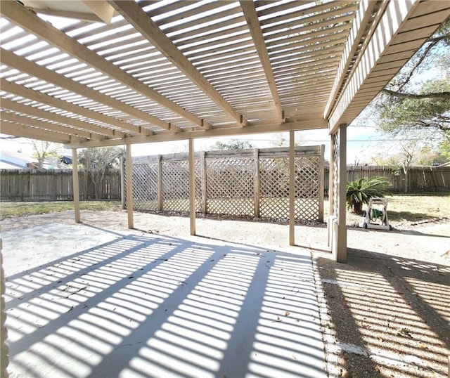 view of patio featuring a pergola