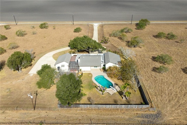 aerial view featuring a rural view