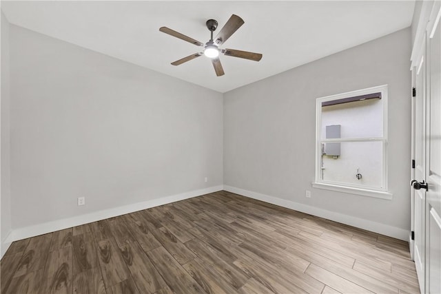 6218 Sadie St, Corpus Christi, TX 78415 - empty room featuring a ceiling fan and wood finished floors