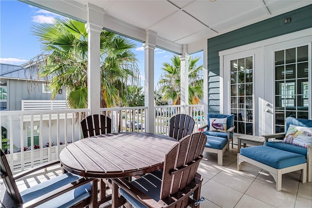 view of sunroom