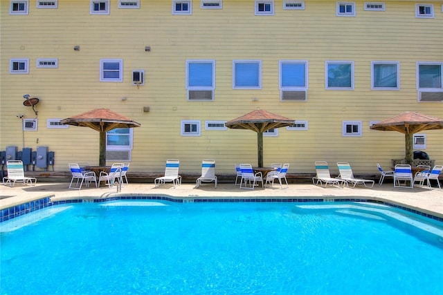 view of pool with a patio area