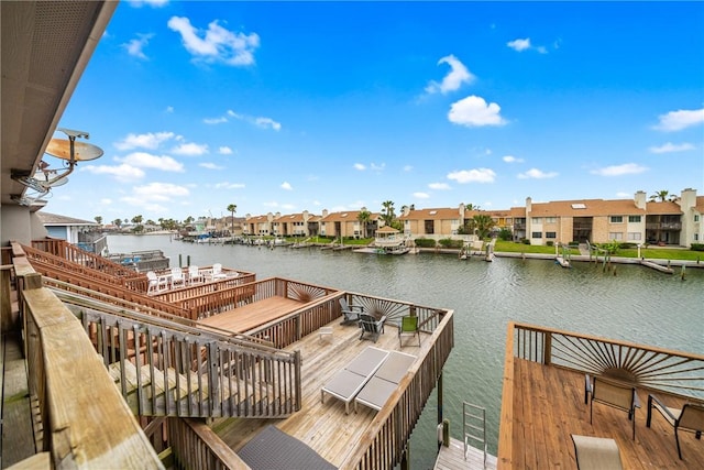 15414 Salt Cay Ct Unit 5E, Corpus Christi, TX 78418 - dock area featuring a residential view and a deck with water view