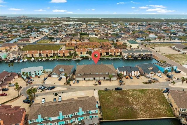 15414 Salt Cay Ct Unit 5E, Corpus Christi, TX 78418 - aerial view with a water view and a residential view