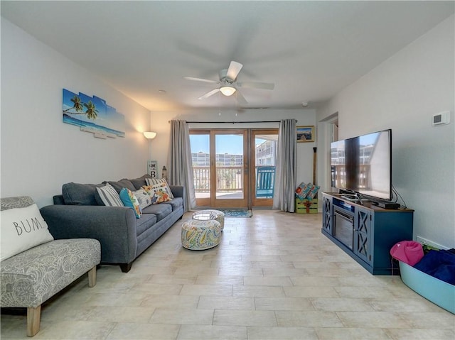 5973 State Highway 361 Unit 218, Port Aransas, TX 78373 - living area with a ceiling fan